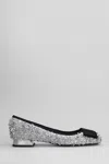 Roberto Festa Sisko Ballet Flats In Silver Leather And Fabric In Silver