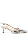 Roberto Festa Siviglia Sequinned Slingback Pumps In Weiss