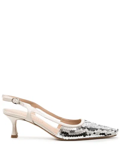 Roberto Festa Siviglia Sequinned Slingback Pumps In Weiss