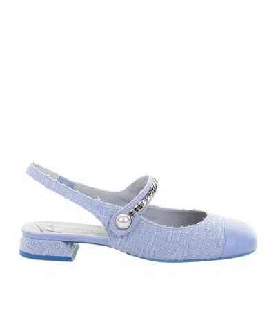Roberto Festa Slingback Flat Sandals In Blue