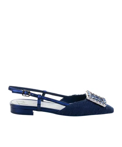 Roberto Festa Slingback Flat Sandals In Blue