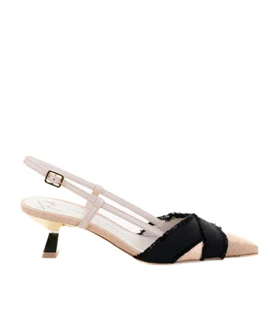 Roberto Festa Slingback High Heel Sandals In Black