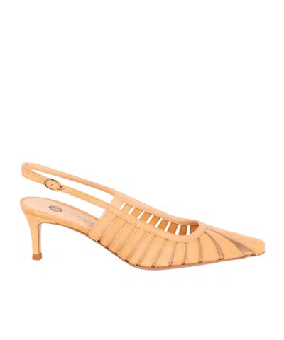 Roberto Festa Slingback Laser-cut Detailed Pumps In Orange