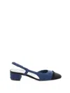 Roberto Festa Slingback Pumps In Tweed Fabric In Animal Print