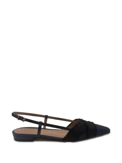 Roberto Festa Slingback-strap Flat Pumps In Black