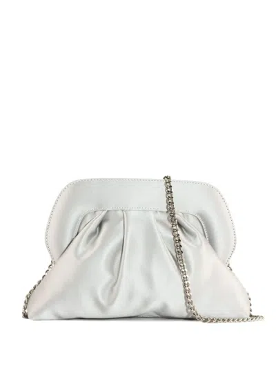 Roberto Festa Small Ofelia Pleated Clutch Bag In Silver