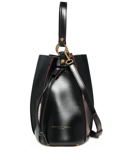 Roberto Festa Small Safira Drawstring Bucket Bag In Black