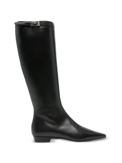 Roberto Festa Square-toe Buckled Boots In Black