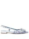 Roberto Festa Stefi Crystal-buckle Slingback Sandals In Blue