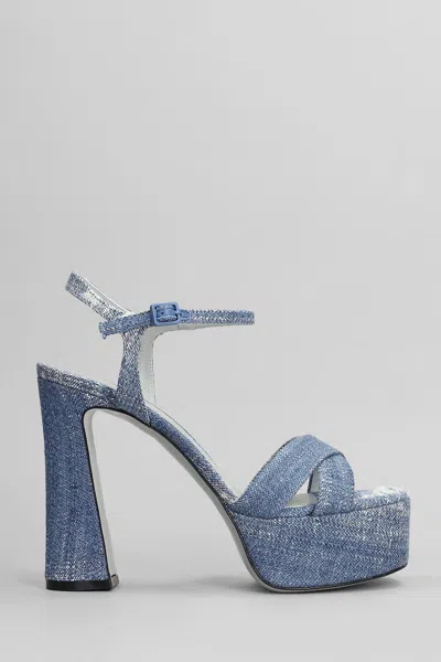 Roberto Festa Stella Sandals In Blue Denim