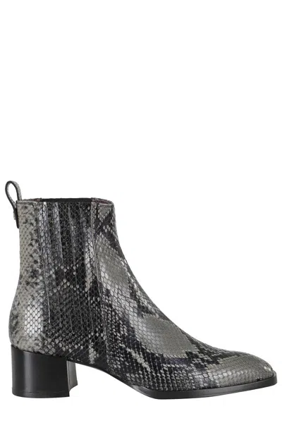 Roberto Festa Stylish Python Leather Ankle Boots In Gray