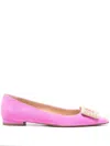 Roberto Festa Suede Ballerina Shoes In Pink