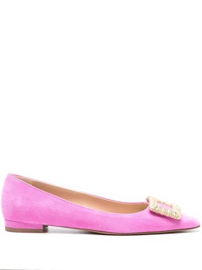 Roberto Festa Suede Ballerina Shoes In Pink