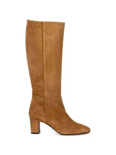 Roberto Festa Suede Block-heel Knee-high Boots In Brown