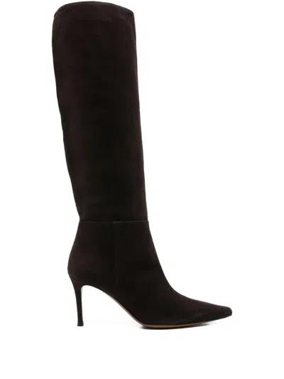 Roberto Festa Suede Pointed-toe Knee-high Boots In Brown