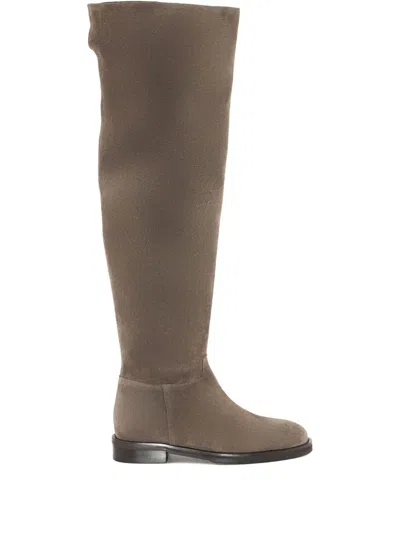 Roberto Festa Suede Side-zip Boots In Brown