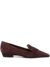Roberto Festa Suede Square-toe Loafers In Red