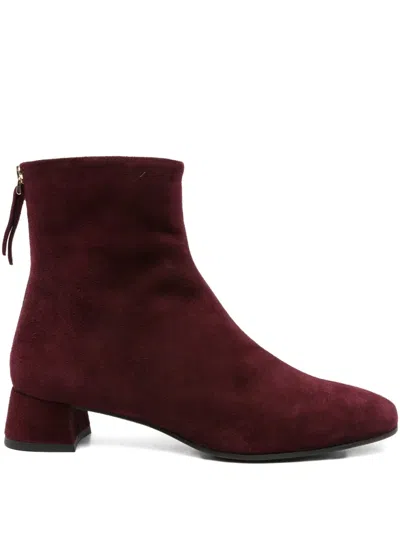 Roberto Festa Suede Zip-fastening Ankle Boots In Red