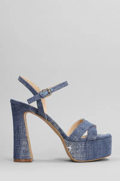 Roberto Festa Stella Sandals In Blue Denim
