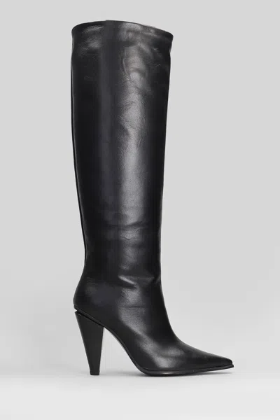 Roberto Festa Uriel High Heels Boots In Black Leather