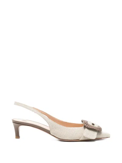 Roberto Festa Vega Buckle Pumps In Neutral