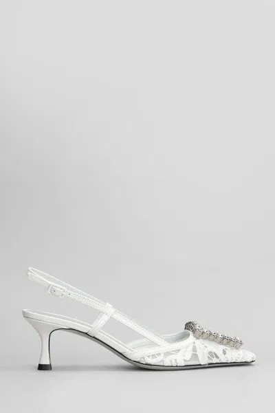 Roberto Festa Vittoria Pumps In White Leather And Fabric