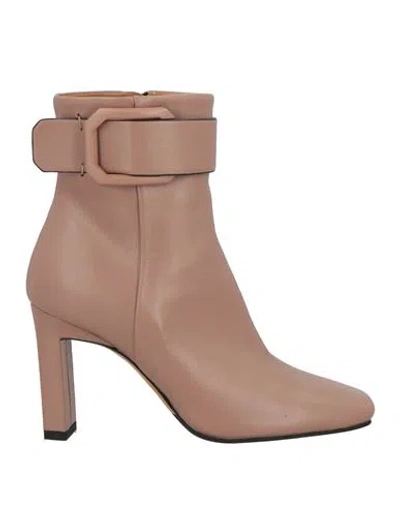 Roberto Festa Woman Ankle Boots Antique Rose Size 5 Leather In Pink