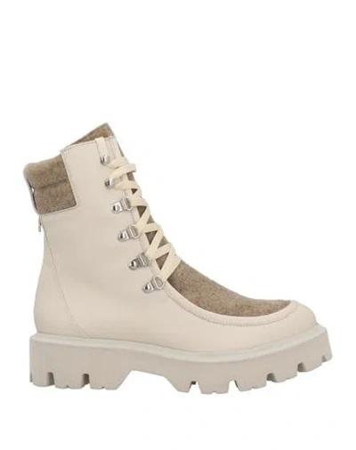 Roberto Festa Woman Ankle Boots Beige Size 11 Soft Leather