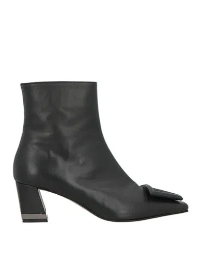 Roberto Festa Woman Ankle Boots Black Size 7 Leather