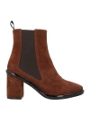 Roberto Festa Woman Ankle Boots Brown Size 8 Leather