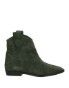 Roberto Festa Woman Ankle Boots Dark Green Size 7 Leather
