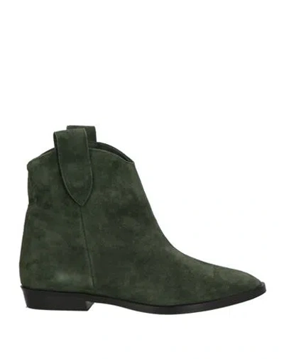 Roberto Festa Woman Ankle Boots Dark Green Size 7 Leather