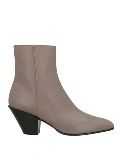 Roberto Festa Woman Ankle Boots Grey Size 6 Calfskin In Gray