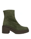 Roberto Festa Woman Ankle Boots Military Green Size 6 Leather