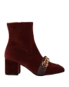 Roberto Festa Woman Ankle Boots Rust Size 9 Textile Fibers In Red