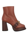 Roberto Festa Woman Ankle Boots Tan Size 11 Leather In Brown