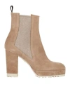 Roberto Festa Woman Ankle Boots Taupe Size 10 Soft Leather In Grey