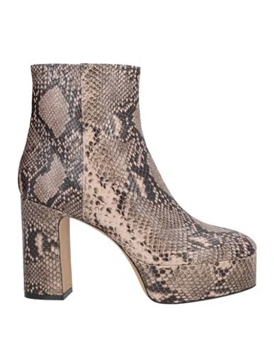 Roberto Festa Woman Ankle Boots Taupe Size 8 Leather
