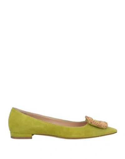 Roberto Festa Woman Ballet Flats Lime Green Size 8 Leather