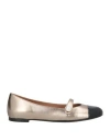 Roberto Festa Divy Leather Ballerina Shoes In Grey