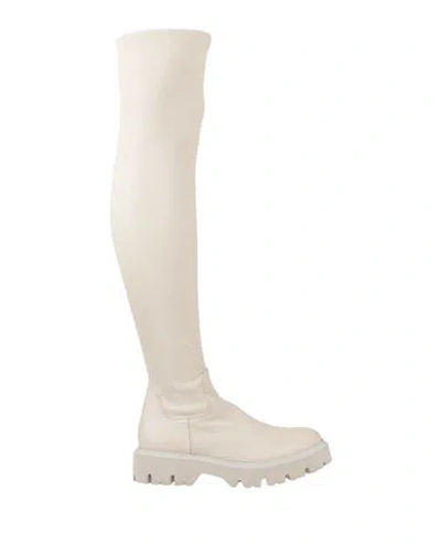 Roberto Festa Woman Boot Beige Size 8 Leather In White