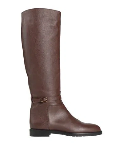 Roberto Festa Woman Boot Chocolate Brown Size 8 Leather