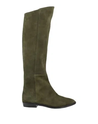 Roberto Festa Woman Boot Military Green Size 8 Leather