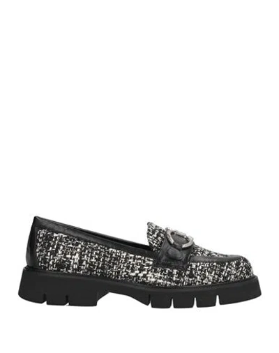 Roberto Festa Woman Loafers Black Size 7 Leather, Textile Fibers
