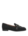 Roberto Festa Woman Loafers Black Size 8 Textile Fibers