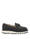 Roberto Festa Woman Loafers Black Size 9 Textile Fibers In Black