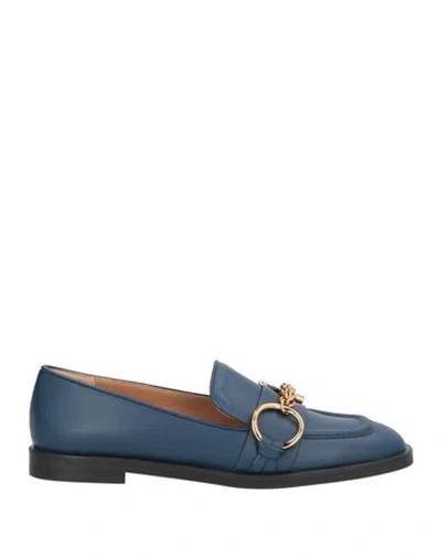 Roberto Festa Woman Loafers Blue Size 7 Leather