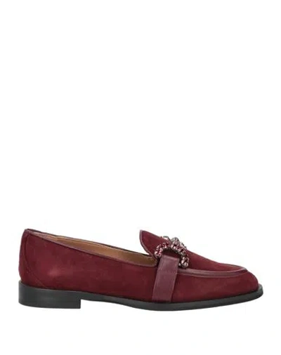 Roberto Festa Woman Loafers Garnet Size 7 Leather In Red