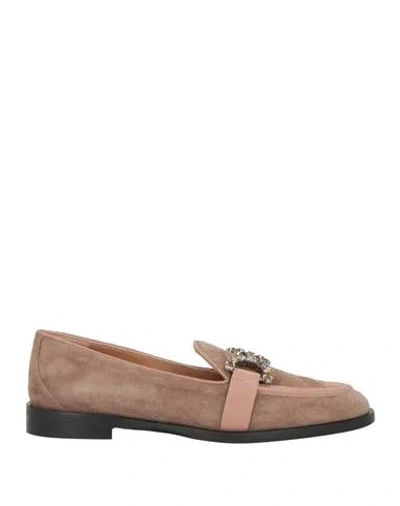 Roberto Festa Woman Loafers Light Brown Size 8 Leather In Sand