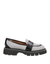 Roberto Festa Woman Loafers Light Grey Size 7 Textile Fibers